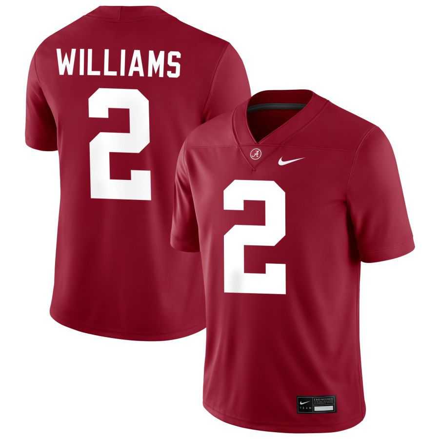 Mens Alabama Crimson Tide #2 Ryan Williams Red Stitched Football Jersey Dzhi